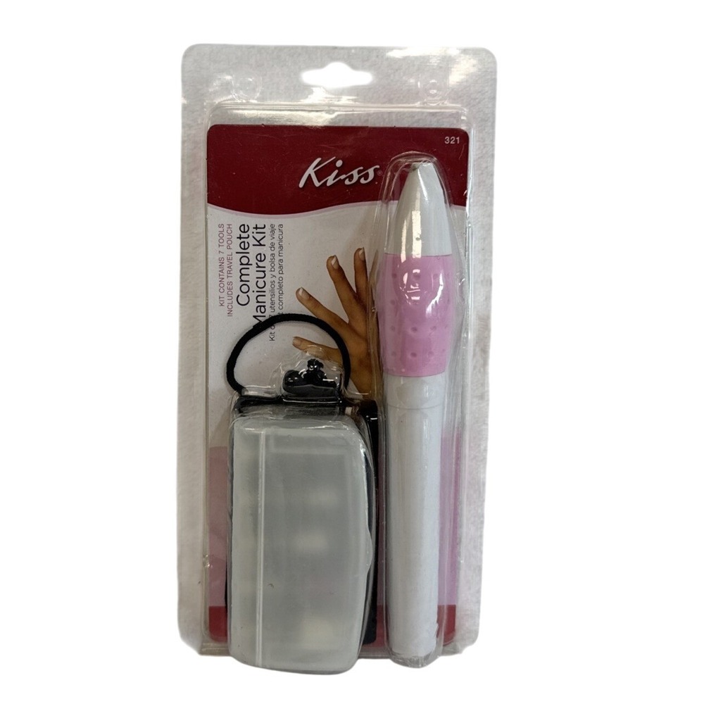 Kiss Complete Manicure Kit 7‎ Tools Travel Pouch Set New in Package